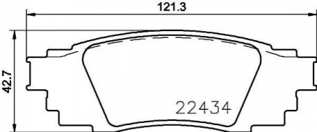 Колодки тормозные дисковые задние TOYOTA CAMRY (_V7_) (17-), RAV 4 V (_A5_) (18-), C-HR (_X1_) (16-) Nisshinbo NP1112 (фото 1)