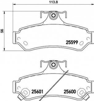 Колодки тормозные дисковые задние Toyota Camry, RAV-4 2.0, 2.2, 2.4 (06-)/Lexus ES 250h, 300h (12-) Nisshinbo NP1056