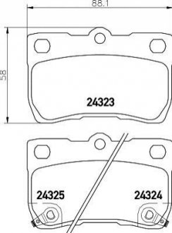 Колодки тормозные дисковые задние Lexus IS 250, 200d, 220d, Lexus GS 300, 430, 450h (05-) Nisshinbo NP1067 (фото 1)