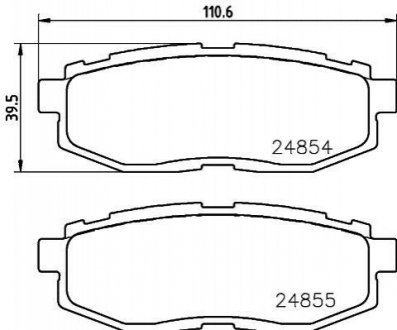 Колодки тормозные дисковые задние Subaru Forester 2.0 (13-19), Tribeca 3.0, 3.6 (06-14) Nisshinbo NP7013