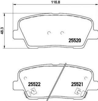 Колодки тормозные дисковые задние Hyundai Santa Fe/Kia Sportage 2.0, 2.2, 2.4 (09-) Nisshinbo NP6083 (фото 1)