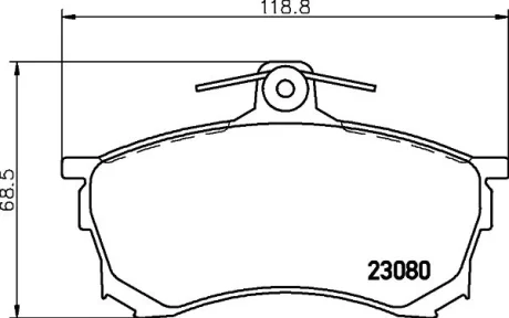 Колодки гальмівні дискові передні Mitsubishi Carisma 1.6, 1.8, 1.9 (00-06) NISSHINBO Nisshinbo NP3027