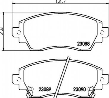 Колодки тормозные дисковые передние Toyota Corolla 1.4, 1.6, 2.0 (97-02) Nisshinbo NP1120 (фото 1)