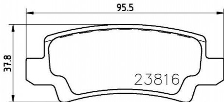 Колодки тормозные дисковые задние Toyota Corolla 1.4, 11.6, 1.8 (02-07) Nisshinbo NP1044 (фото 1)