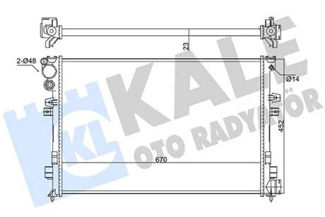Радіатор охолодження двигуна Citroen Jumpy/Peugeot Expert/Fiat Scudo (96-) 2.0 16V, 2.0 HDi KALE OTO RADYATOR Kale oto radyator 347220