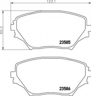 Колодки тормозные дисковые передние Toyota RAV-4 1.8, 2.0 2.4 (00-05) Nisshinbo NP1036 (фото 1)
