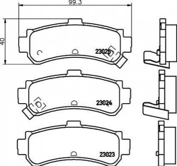 Колодки тормозные дисковые задние Nissan Almera 1.4, 1.6, 2.0 (95-00) Nisshinbo NP2064