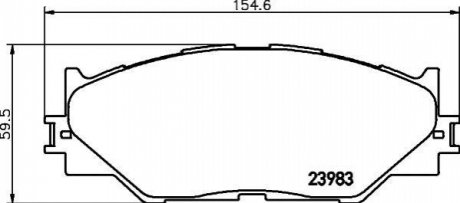 Колодки тормозные дисковые передние Toyota IS 220d, 250, 300h (05-13) Nisshinbo NP1082 (фото 1)