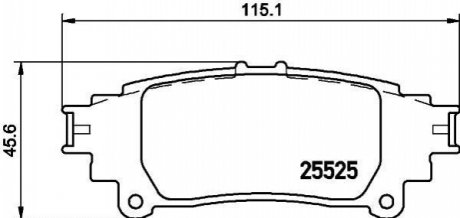 Колодки тормозные дисковые задние Lexus GS, RX 350, 300h, 450h (08-) Nisshinbo NP1105 (фото 1)