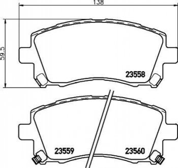 Колодки тормозные дисковые передние Subaru Outback (BL, BP) (03-10) Nisshinbo NP7000