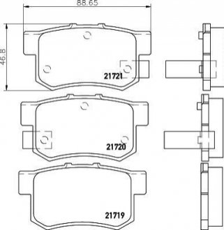 Колодки тормозные дисковые задние Honda Civic VII 1.4, 2.0 (00-05) Nisshinbo NP8008
