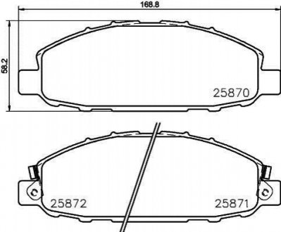 Колодки тормозные дисковые передние Nissan Caravan 2.4, 3.0 (01-) Nisshinbo NP2042