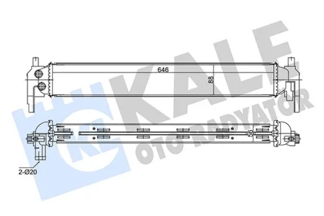 Радіатор охолодження інтеркулера (водяний) Audi A1 (10-)/Seat Ibiza (08-)/Skoda Fabia (07-)/Polo (09-) 1.2 Tsi, 1.4 Tsi, 1.4 Tdi KALE OTO RADYATOR Kale oto radyator 344780