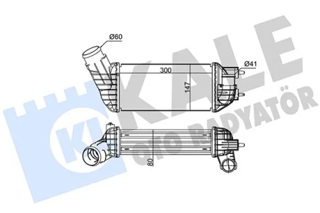 Інтеркулер Citroen C4 (09-) DS4, DS5 (11-)/Peugeot 308 (09-), 3008, 5008 (09-) 2.0 BlueHDI KALE OTO RADYATOR Kale oto radyator 350825