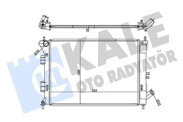 Радіатор охолодження двигуна (паяний) Hyundai Elantra (11-), i30 (12-)/KIA Ceed (12-), Cerato (13-) 1.4, 1.6 CVVT, Gdi KALE OTO RADYATOR Kale oto radyator 347785 (фото 1)