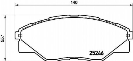 Колодки тормозные дисковые передние Toyota Hilux 2.5 (05-) Nisshinbo NP1061