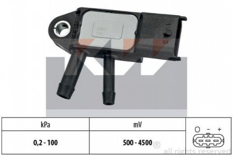 Датчик тиску вихлопних газів (аналог EPS 1.993.291/Facet 10.3291) Kw 493 291