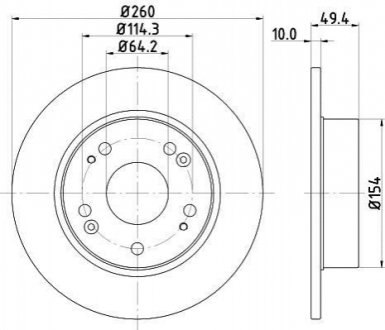 Диск тормозной задний Honda Accord 2.0, 2.2, 2.4 (03-08) Nisshinbo ND8004K (фото 1)