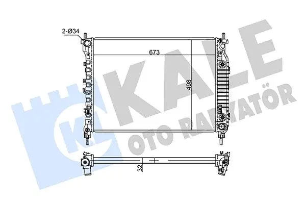KALE OPEL Радиатор охлаждения Antara,Chevrolet Captiva 2.2CDTi 10- (АКПП) Kale oto radyator 354960 (фото 1)