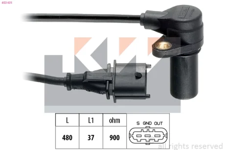 KW Датчик р/вала, к/вала (аналог EPS 1.953.631/Facet 9.0631) Kw 453 631