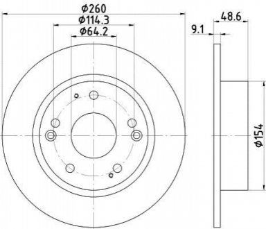 Диск тормозной задний Honda Accord 2.0 2.4 (06-) Nisshinbo ND8026K