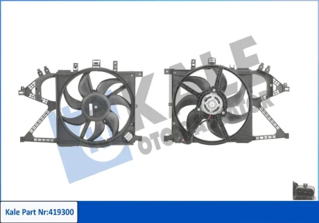 KALE OPEL Вентилятор радиатора Combo Tour,Corsa C 1.3CDTI/1.7DI 00- Kale oto radyator 419300