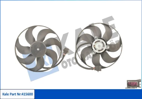 Вентилятор охолодження радіатора Audi A3 (96-)/Seat Leon (99-)/Skoda Fabia (99-)/VW Bora (98-), Golf IV (97-) KALE OTO RADYATOR Kale oto radyator 415600