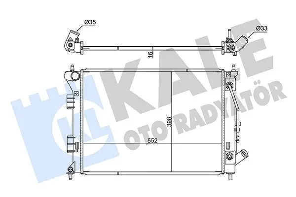 Радіатор охолодження двигуна (паяний) KIA Ceed/Hyundai i30 (11-) 1.6i KALE OTO RADYATOR Kale oto radyator 347795 (фото 1)