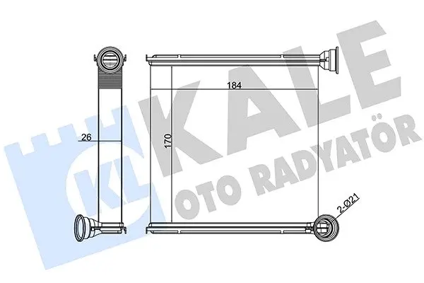 Радіатор обігрівача салону Audi A3 (12-), Q3 (19-)/Seat Leon (13-)/Skoda Octavia (13-)/VW Caddy (21-), Golf (13-) (ver. Valeo) KALE OTO RADYATOR Kale oto radyator 346265 (фото 1)