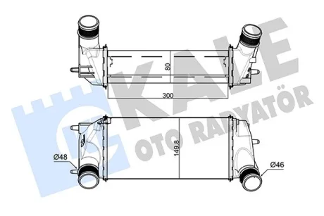 Інтеркулер Ford Fiesta VII (08-), B-Max (12-), EcoSport (12-) МКПП 1.0 EcoBoost KALE OTO RADYATOR Kale oto radyator 309100