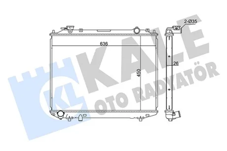 Радіатор охолодження двигуна (паяний) Ford Ranger/Mazda BT-50 (98-) 2.5 TDCi, 3.0 TDCi KALE OTO RADYATOR Kale oto radyator 356200