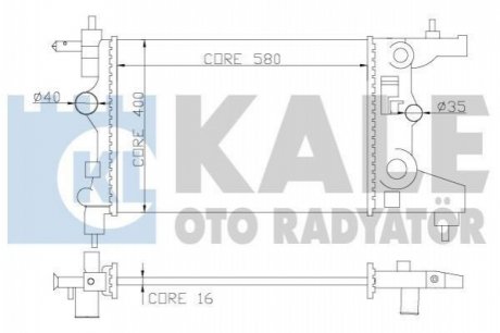 KALE OPEL Радиатор охлаждения Astra J,Chevrolet Cruze 1.6/1.8 09- Kale oto radyator 355200