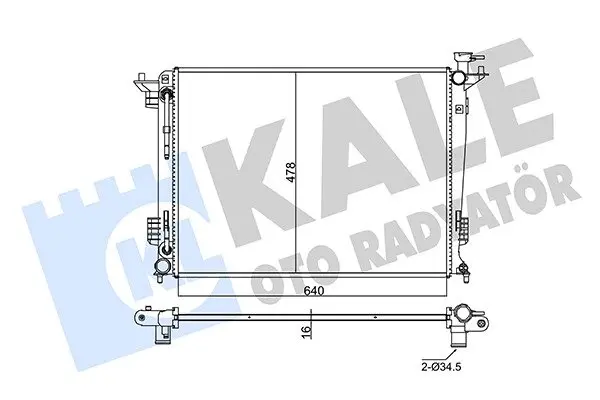 Радіатор охолодження двигуна (паяний) Hyundai Tucson, Ix35 (10-)/KIA Sportage (10-) АКПП 2.0i, 2.4i KALE OTO RADYATOR Kale oto radyator 347805 (фото 1)