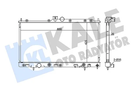 Радіатор охолодження двигуна (паяний) Mitsubishi Outlander (03-) АКПП 2.4i KALE OTO RADYATOR Kale oto radyator 347970