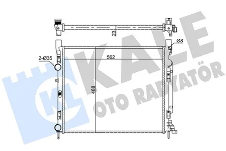 Радіатор охолодження двигуна Renault Kangoo II (08-)/MB Citan (12-) 1.2 TCe, 1.5 DCi, 1.6 16V KALE OTO RADYATOR Kale oto radyator 351010