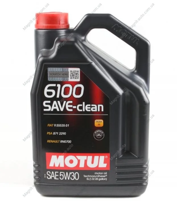 Масло моторное 6100 Save-Clean 5W-30 (5 л) Motul 841651 (фото 1)