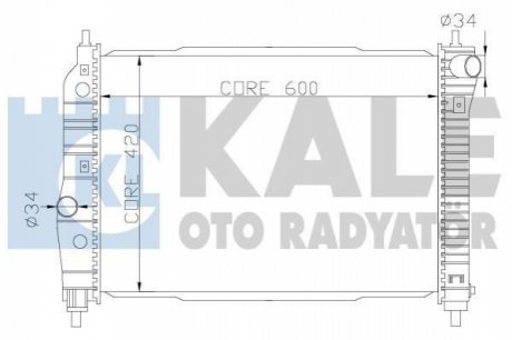 KALE CHEVROLET Радиатор охлаждения Aveo 1.4/1.5 03- (АКПП) Kale oto radyator 372300