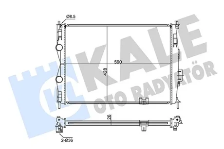 Радіатор охолодження двигуна (паяний) Nissan Qashqai (07-) 1.6i, 2.0i KALE OTO RADYATOR Kale oto radyator 348045