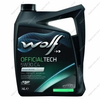 Олія моторна Officialtech C4 5W-30 (4 л) Wolf 8308413