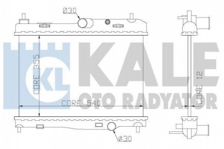 KALE FORD Радиатор охлаждения B-Max,Fiesta VI 1.25/1.4 08- Kale oto radyator 356100 (фото 1)