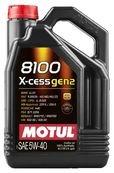 Масло моторное 8100 X-CESS GEN2 SAE 5W40 (4L) MOTUL Motul 109775 (фото 1)