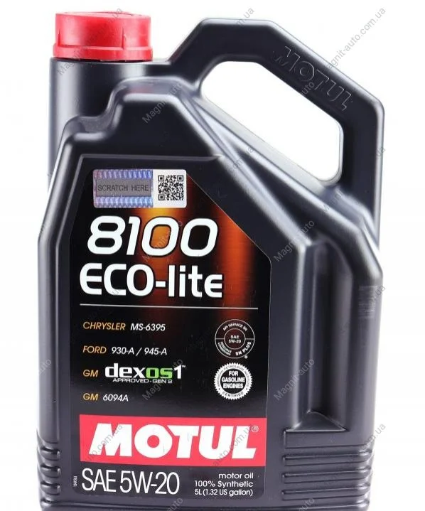 Мастило моторне 8100 Eco-Lite 5W-20 (5 л) Motul 841451 (фото 1)