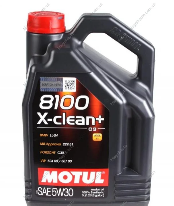 Масло моторное 8100 X-Clean+ 5W-30 (5 л) Motul 854751 (фото 1)