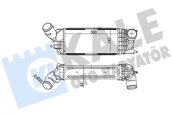 Інтеркулер Citroen C5 (08-)/Peugeot 407 (04-) 1.6 Hdi, 2.0 Hdi KALE OTO RADYATOR Kale oto radyator 343900 (фото 1)