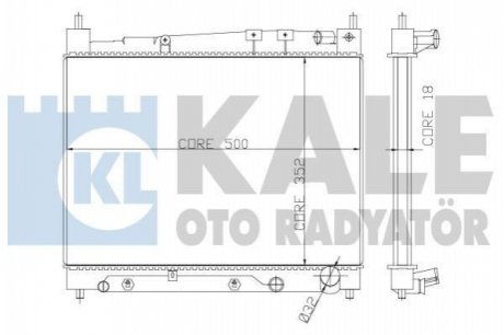 KALE TOYOTA Радиатор охлаждения с АКПП Yaris 1.3/1.5 99- Kale oto radyator 366000