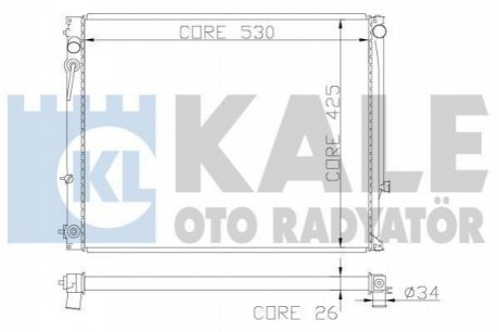 KALE OPEL Радиатор охлаждения Combo Tour,Corsa C 1.4/1.8 Kale oto radyator 363600