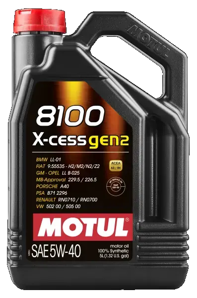 Олива моторна 8100 X-CESS GEN2 SAE 5W40 5L MOTUL Motul 109776 (фото 1)