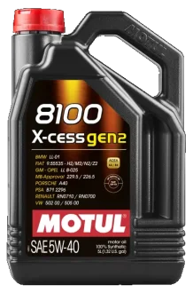 Олива моторна 8100 X-CESS GEN2 SAE 5W40 5L MOTUL Motul 109776