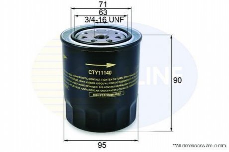 - Фільтр оливи (аналогWL7113/OC133) Comline CTY11140