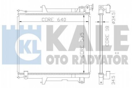 KALE MITSUBISHI Радиатор охлаждения L200 2.5 DI-D 05- Kale oto radyator 370400 (фото 1)